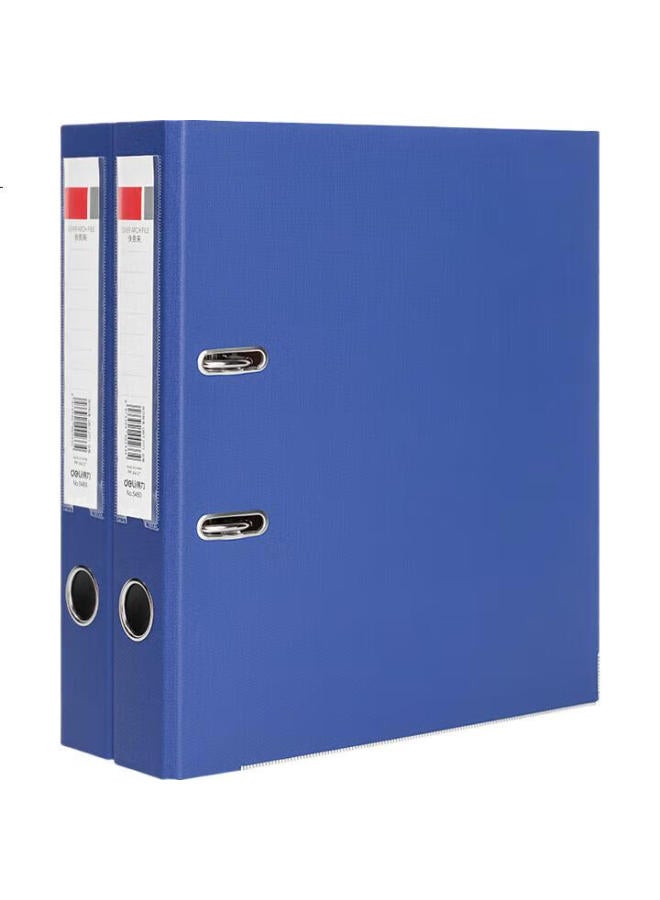 Deli A4/2-Inch Ring Binder European Style Lever Arch File 2-Pack 5480-2 Blue - Image 2