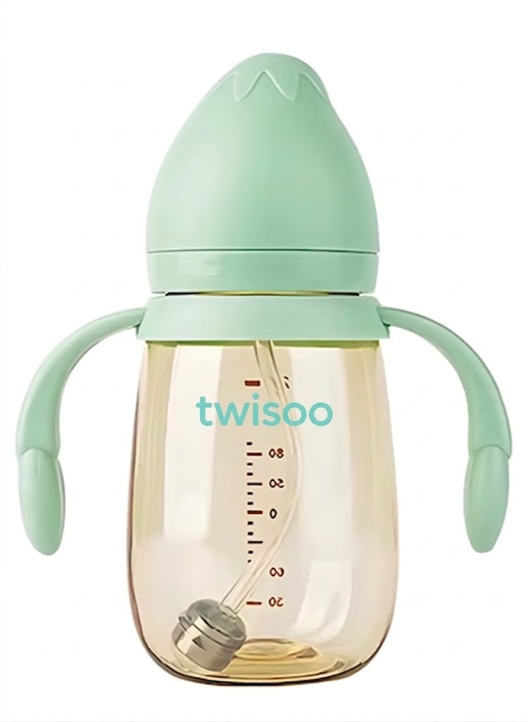 Twisoo Baby Feeding Bottle Wide Neck PPSU, 240ML – BPA-Free Baby Feeder, Milk Powder Feeding Bottle for Infants, Durable, Lightweight, Leak-Proof Design, Safe for Newborns and Toddlers (Green) - Image 1
