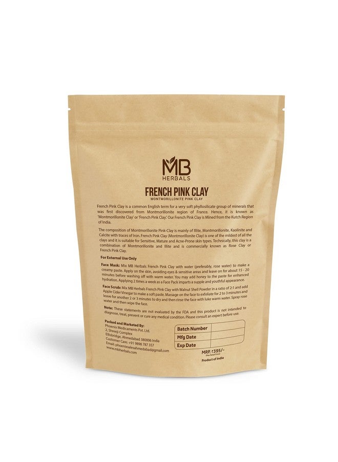 MB Herbals French Pink Clay 8 Oz / 0.5 Lb | Montmorrillonite Pink Clay (French Rose Clay) | Mild, Hydrating Clay For Sensitive, Matured & Acne-Prone Skin - Packing May Vary - Image 4