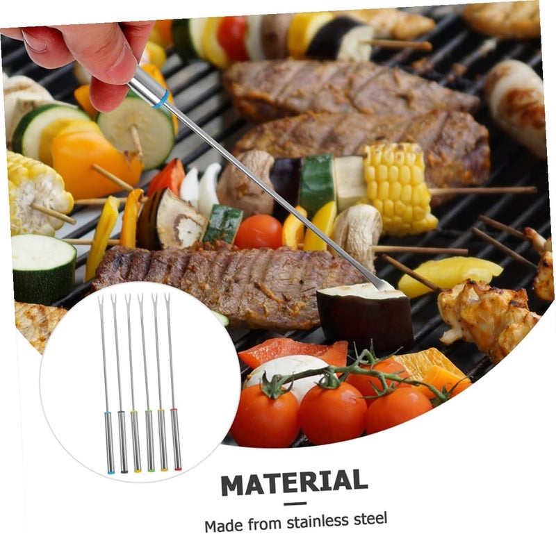 TIDTALEO 18pcs Stainless Steel Fondue Forks Set with Heatproof Handles, Reusable Dessert and Barbecue Skewers for Chocolate, Cheese, Fruit, Picnic and Kitchen Use - Image 3