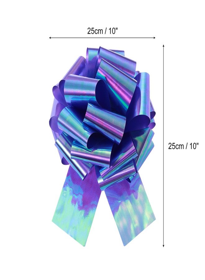 MECCANIXITY 10 Inch Metallic Large Big Pull Bow Gift Wrapping Bows Ribbon for Wedding Car Baskets Presents Christmas Bow, Colorful Purple - Image 2