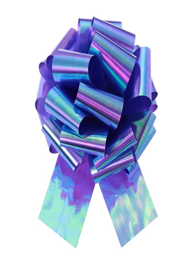 MECCANIXITY 10 Inch Metallic Large Big Pull Bow Gift Wrapping Bows Ribbon for Wedding Car Baskets Presents Christmas Bow, Colorful Purple - Image 1