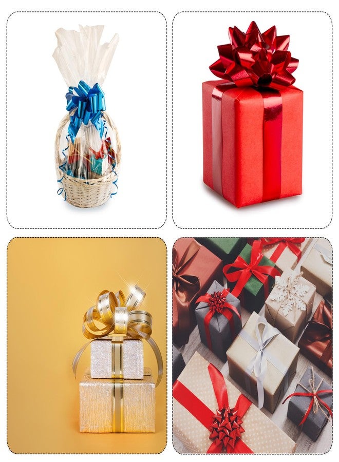 MECCANIXITY 10 Inch Metallic Large Big Pull Bow Gift Wrapping Bows Ribbon for Wedding Car Baskets Presents Christmas Bow, Colorful Purple - Image 4