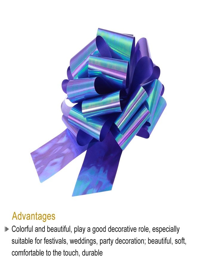 MECCANIXITY 10 Inch Metallic Large Big Pull Bow Gift Wrapping Bows Ribbon for Wedding Car Baskets Presents Christmas Bow, Colorful Purple - Image 3