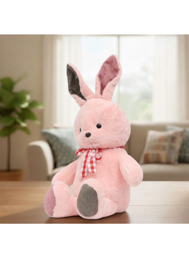 DANUBE HOME 65cm Pink Bunny Plush with Ribbon – Adorable Soft Stuffed Rabbit Toy for Girls | Perfect Baby Gift, Nursery Decor & Cuddly Play Toy - Image 1