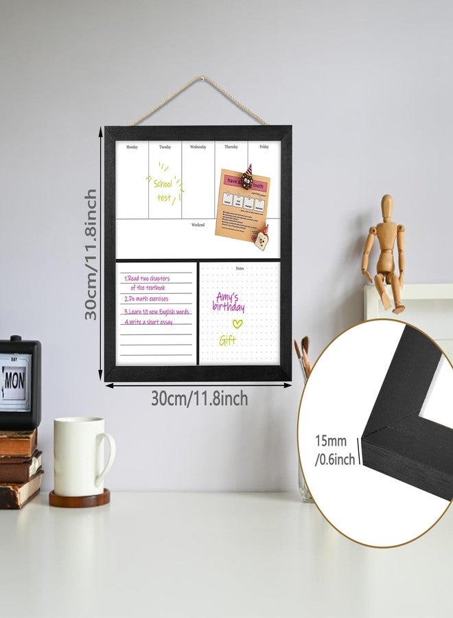 Umtiti Umtiit Weekly Calendar Dry Erase Whiteboard 11.8 x 11.8 inch(30 x 30 cm), Black Wood Frame, Magnetic Surface Whiteboard for Planning/Schedule/School Timetable/Memo(ZLBB-3030BK,US) - Image 5