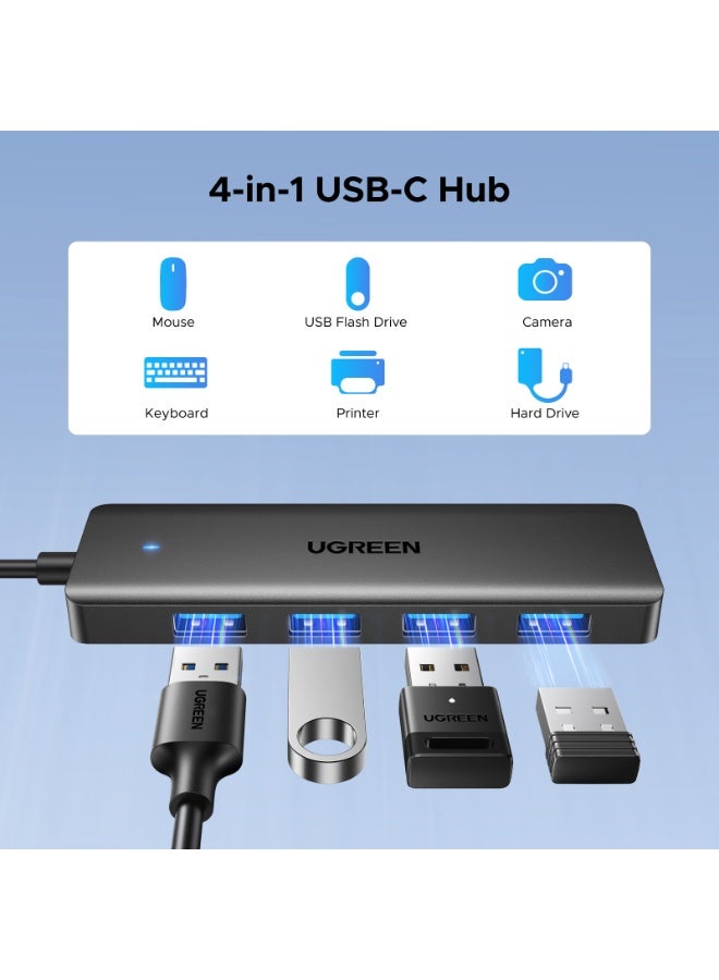 يو جرين هاب USB C إلى 4 منافذ USB A، موزع USB متعدد المنافذ للابتوب وماك بوك، محول USB C لتوصيل لوحة المفاتيح والفأرة والفلاش والتخزين للعمل والمنزل والسفر - Image 3