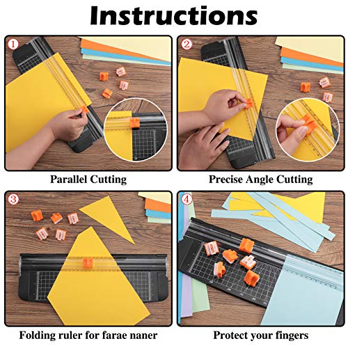 Mudder 10 Pieces Paper Cutter Replacement Blade Cutting Replacement Blades Refill for A4 Black and White Paper Trimmer(Orange) - Image 3