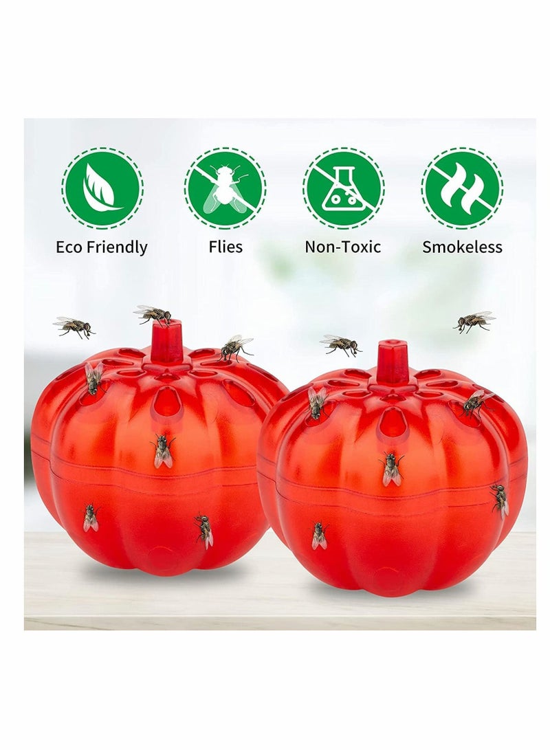 Y&D Fruit Fly Traps Indoor, for Indoors and Kitchen Small Flexible Easy to Carry, Pumpkin Trap Home Against Pests Flies, Flying Insects - 2Pcs - Image 5