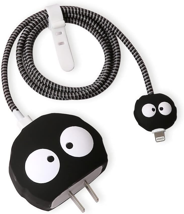CERLINK Cable Protector for Apple iPhone Charger 20W/18W Type C, 3D Cute Cartoon Case Adaptor Cover Full Cable Connection Protectors Protective Protection Wire Sleeves Guard (Funny) - Image 1