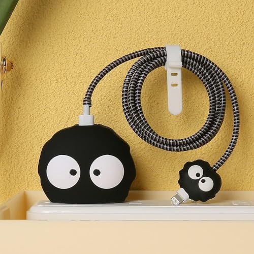 CERLINK Cable Protector for Apple iPhone Charger 20W/18W Type C, 3D Cute Cartoon Case Adaptor Cover Full Cable Connection Protectors Protective Protection Wire Sleeves Guard (Funny) - Image 2
