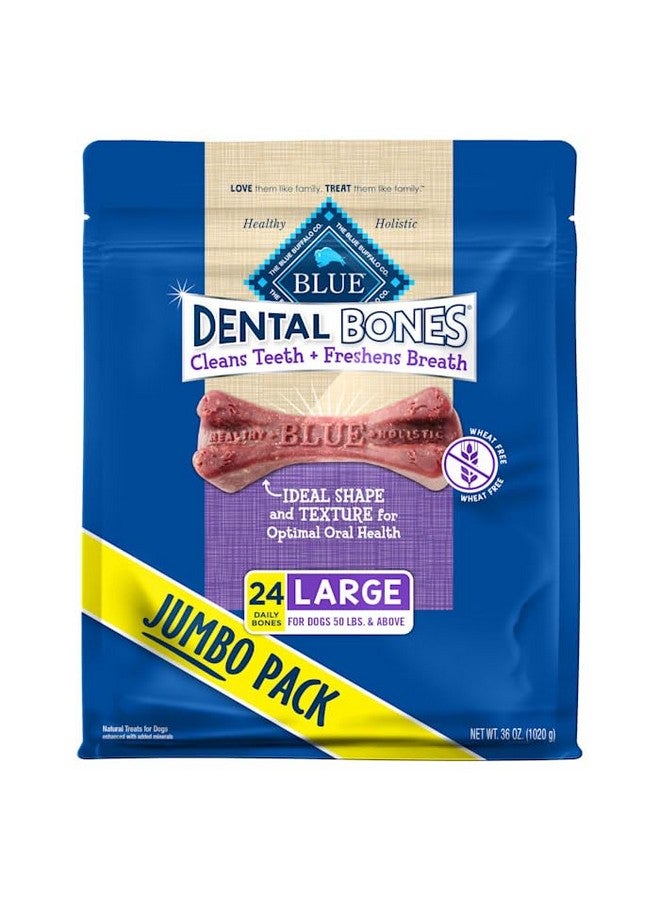 Blue Buffalo Dental Bones Large Natural Dental Chew Dog Treats Bag Jumbo Pack - Image 1