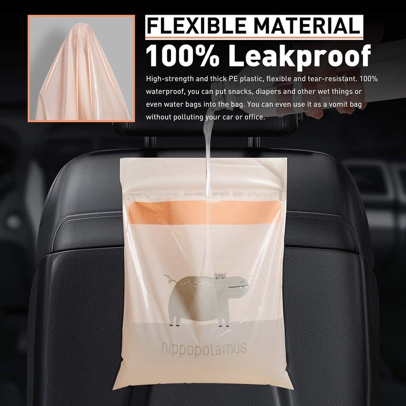 Car Trash Bag, 30 Pcs Easy Stick-On Disposable Car Garbage Bags, Durable Waterproof Leak-proof Vomit Bag, Suitable for Cars, Kitchens, Bedrooms, Travel, Camping, Office Spaces (Pink) - Image 4