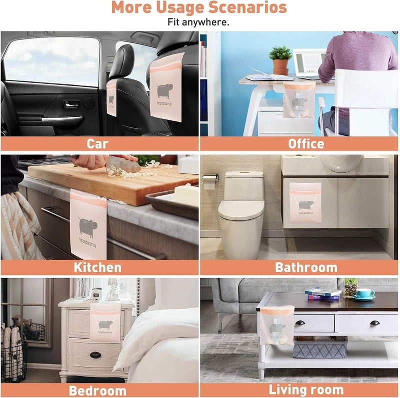 Car Trash Bag, 30 Pcs Easy Stick-On Disposable Car Garbage Bags, Durable Waterproof Leak-proof Vomit Bag, Suitable for Cars, Kitchens, Bedrooms, Travel, Camping, Office Spaces (Pink) - Image 2