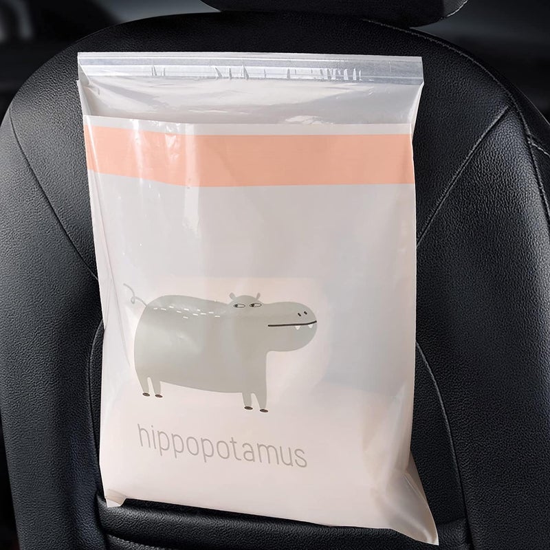 Car Trash Bag, 30 Pcs Easy Stick-On Disposable Car Garbage Bags, Durable Waterproof Leak-proof Vomit Bag, Suitable for Cars, Kitchens, Bedrooms, Travel, Camping, Office Spaces (Pink) - Image 1