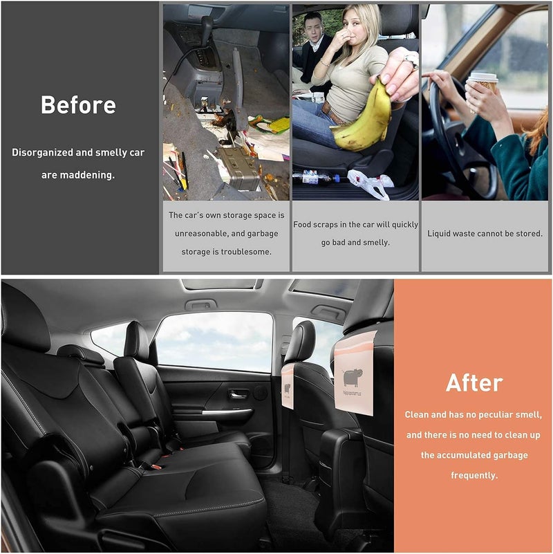 Car Trash Bag, 30 Pcs Easy Stick-On Disposable Car Garbage Bags, Durable Waterproof Leak-proof Vomit Bag, Suitable for Cars, Kitchens, Bedrooms, Travel, Camping, Office Spaces (Pink) - Image 3