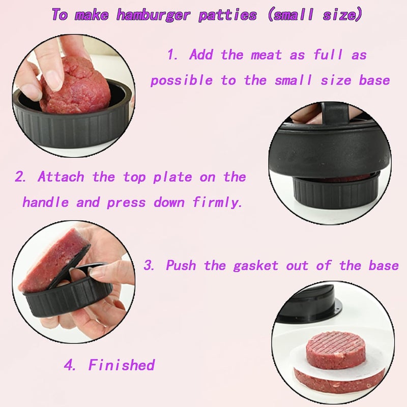 Duomama Multifunctional Burger Press & Patty Maker with 100 Oil Papers - DIY Stuffed Burgers, Sandwich Cutter - Easy to Use & Clean - Ideal for BBQs, Parties, and Home Cooking - Image 4