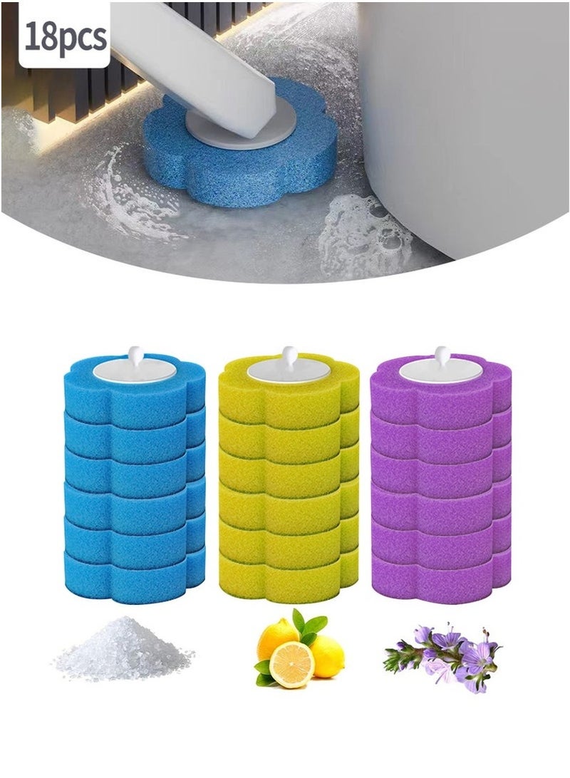 18 Disposable Toilet Brush Replacement Brush Heads, Three Scented Replacement Sponge Brush Heads for Bathroom Toilet Cleaning, Hangable Toilet Brush, Safe and Hygienic for More Peace of Mind(Only applicable to the same toilet brush in our store, please read carefully)  - Image 1