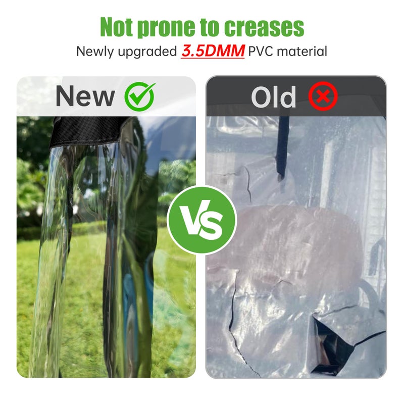 10L0L Golf Cart Deluxe Driving Enclosure 2 Passenger Fits EZGO TXT RXV Golf Buggies, 600D Waterproof Portable Drivable Golf Cart Storage Cover Enclosure, Black/Transparent, Black/Transparent, 59'' - Image 5