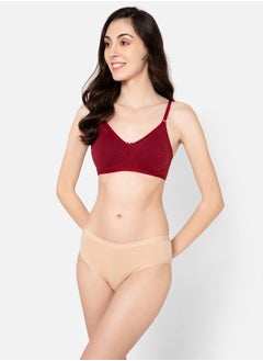 Non-Padded Non-Wired Full Cup Cotton T-Shirt Bra by Styli