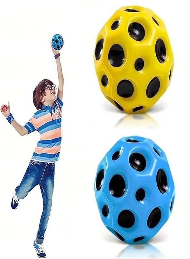 Crazy Buy Bouncing Moon Ball for Kids with Soft Rubber Bounce Ball Set (Pack of 2) for Kids (Multicolor) - Image 1