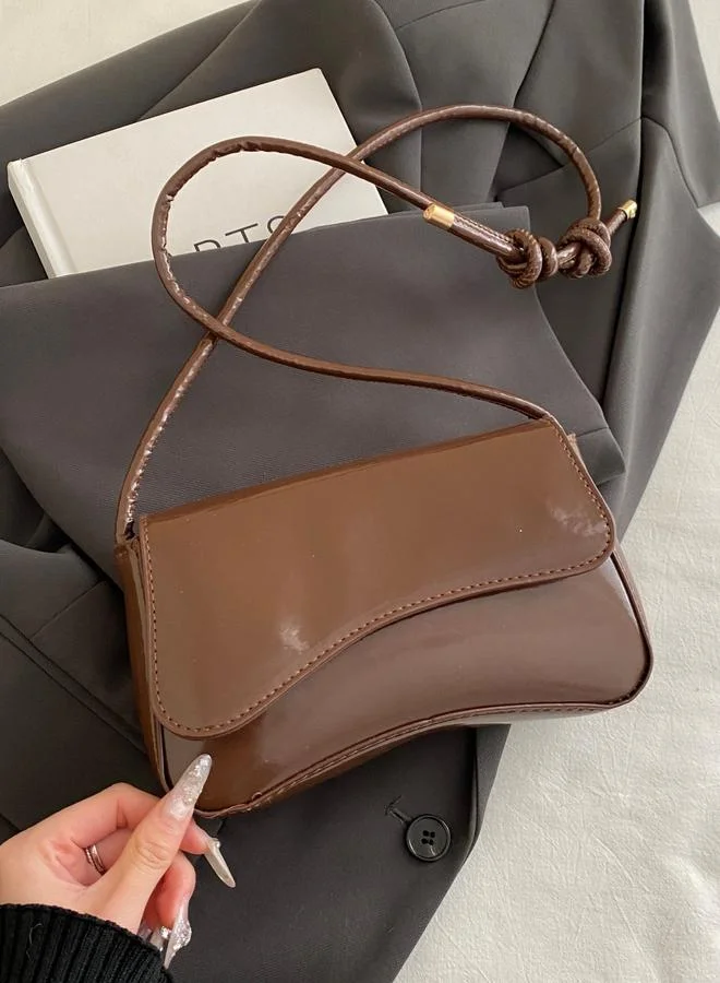 تايك تو Coffee Brown Faux Leather Shoulder Bag