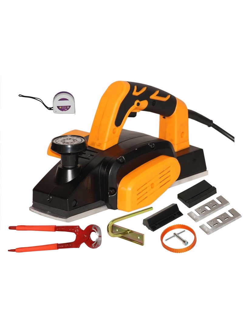 Digital Craft Digital Craft Wood Planer 800W Machine of Carpentry HighPower MultiFunction Electric Planer Professional Woodworking Machine Electric Wood Planer Machine 82mm8Inch Pincer PlierTape 3Mtr 