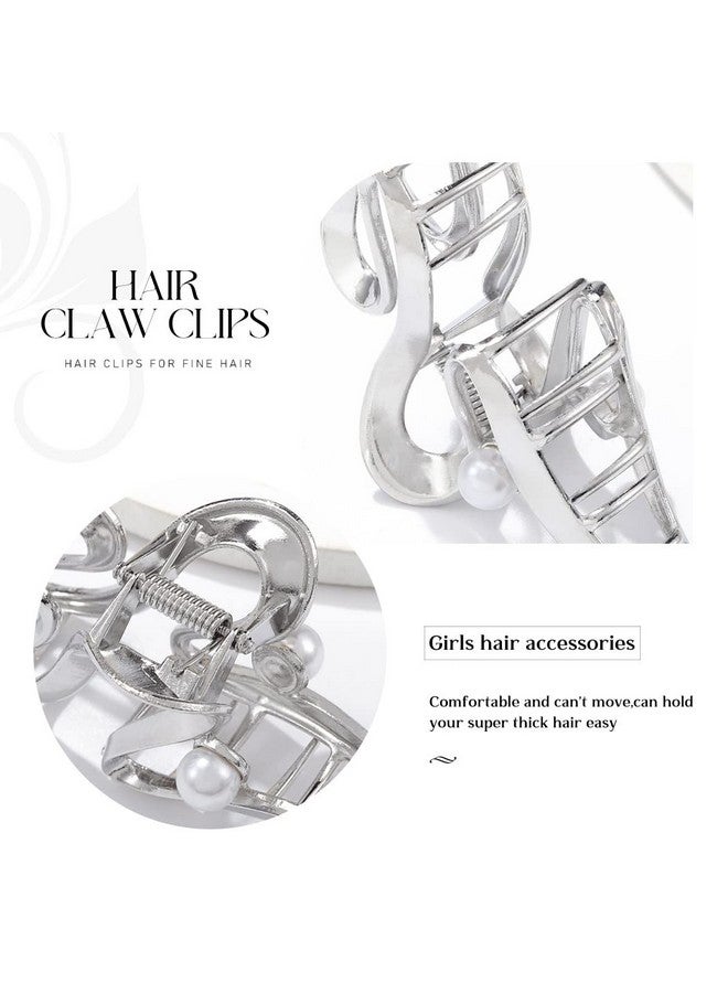Brinie Claw Hair Clips Gold Metal Hair Clamps Pearl Hair Claw Clips Stylish Hair Clips Nonslip Hair Claw Barrettes Hair Accessories For Women And Girls (Pack Of 2) - Image 4