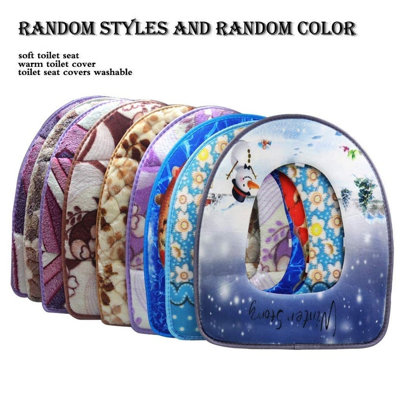 MBUYS MALL Mbuys Mall Bathroom Soft Thicker Warmer Toilet Seat Cover Pads Stretchable Washable Cloth Toilet Seat Cushion Multicolor - Image 5