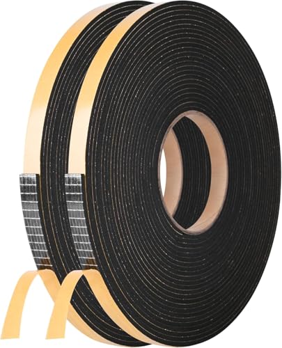 Kikerike Self Adhesive Foam Tape Weatherstrip 1/2In x 1/4In x 16.5Ft High Density Foam Insulation Strips Seal Weather Stripping with Strong Adhesive for Door and Window Sound Isolation Soundproofing - Image 1