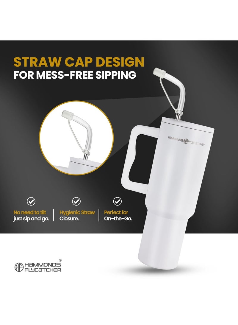 HAMMONDS FLYCATCHER 1200ML Insulated Tumbler with Straw, BPA-Free Travel Mug for Hot & Cold Beverages & Water, Sipper Coffee Tumbler Bottle, Leakproof Tumblr for Car, Gym, Yoga, Hiking - Image 5