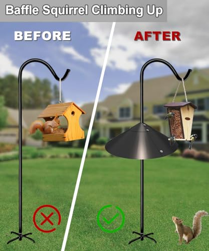 Garbuildman Metal Squirrel Baffle for Bird Feeder Pole, Outside Pole Mount Bird House Guard for Outdoor Shepherd’s Hook, 19 Inch, 1 Pack - Image 2