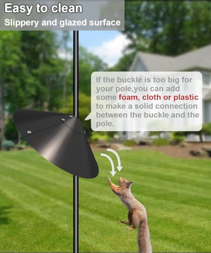 Garbuildman Metal Squirrel Baffle for Bird Feeder Pole, Outside Pole Mount Bird House Guard for Outdoor Shepherd’s Hook, 19 Inch, 1 Pack - Image 4