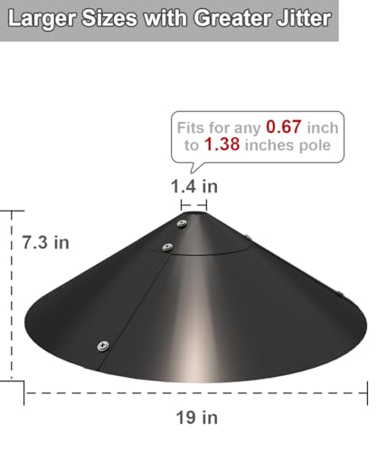 Garbuildman Metal Squirrel Baffle for Bird Feeder Pole, Outside Pole Mount Bird House Guard for Outdoor Shepherd’s Hook, 19 Inch, 1 Pack - Image 5