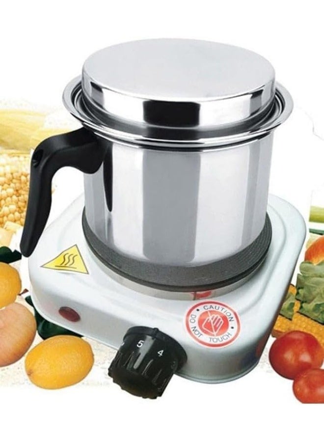 دينكس موقد كهربائي DENX DX2034 بقدرة 500 واط - موقد محمول ذو شعلة واحدة، لوح طهي من الحديد الزهر مع منظم حرارة قابل للتعديل، موقد صغير الحجم وخفيف الوزن وآمن للاستخدام في المنزل والمكتب والسفر (15 × 15 × 7 سم) - Image 4