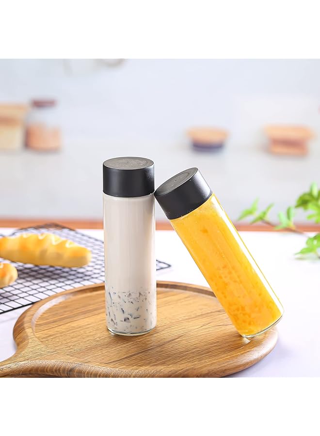 erorex 6 Pack 8Oz Glass Juice Bottles Reusable Water Bottles To Work Great As Sensory Bottles And Smoothie Bottles With Black Lids Great For Sensory Crafts And Calming Bottles 250Ml - Image 5