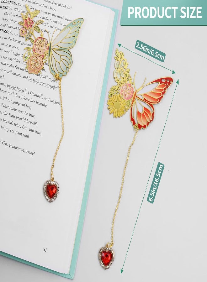 SMLBJUTE 2 Pack Butterfly Metal Bookmarks for Women, Cute and Funny Design, Unique Gift for Book Lovers, Teachers, and for Special Occasions Like Valentine's Day, Mother's Day, Christmas, and Birthdays - Image 3