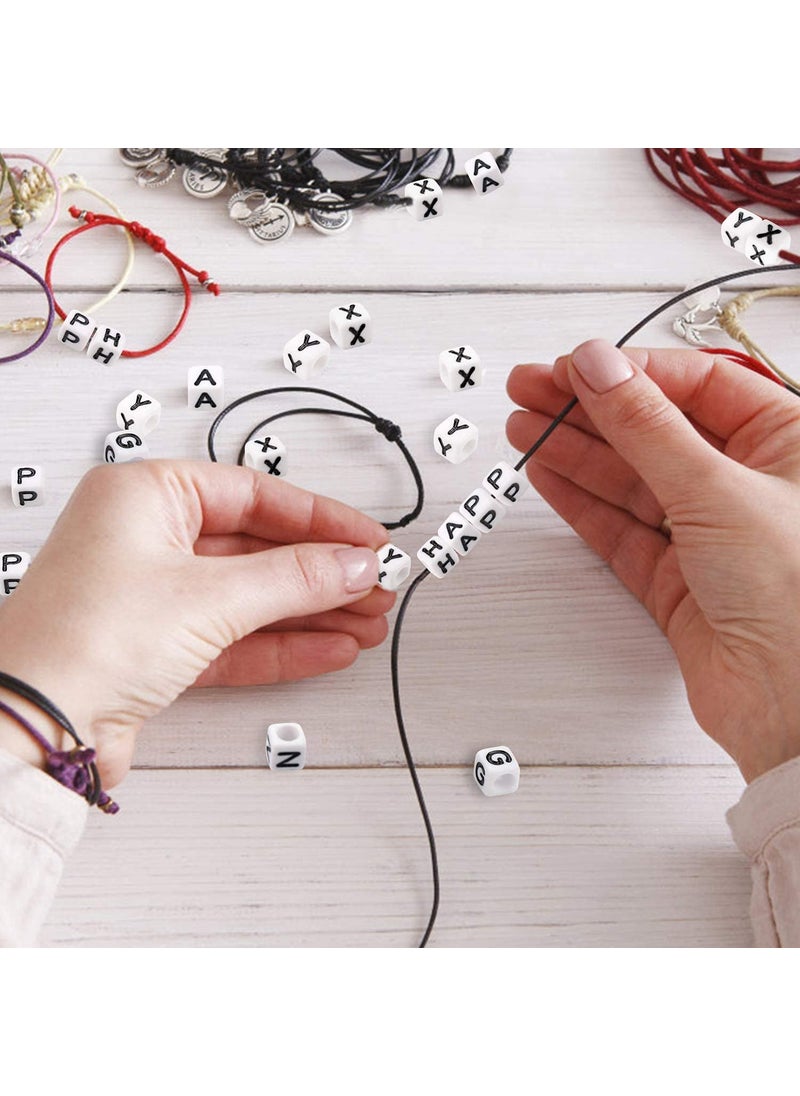 Beadsnfashion - Beadsnfashion 500 Pcs Acrylic Round A to Z Alphabet Letter Beads Silver 6mm 10 Mtrs Crystal String Elastic Cord for Jewellery Making, DIY Bracelets, Necklace, Key Chains and Kids Jewellery - Image 1