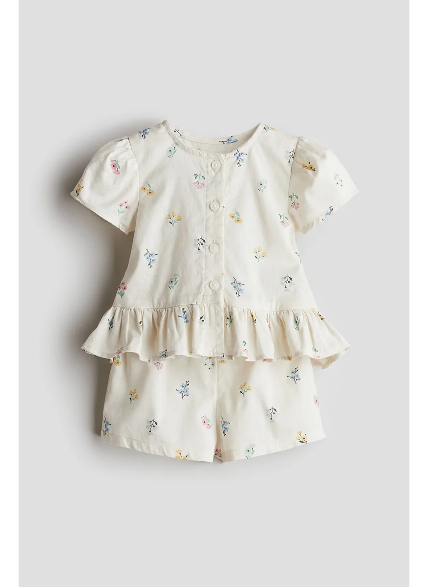 H&M 2-Piece Blouse And Shorts Set
