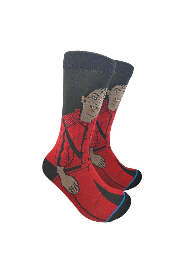 .Novelty Anime Crew Socks, Street Fashion Trendy Cotton Blend Socks, Casual Fashion Socks for Men & Women(5P)) - Image 1