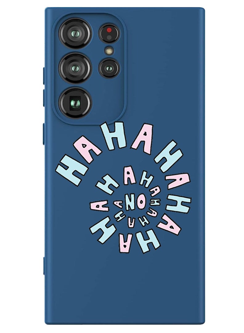 Theodor Protective Slim Fit Case Liquid Silicone Cover with Full Body Protection Anti-Scratch Shockproof Case For Samsung Galaxy S24 Ultra (Blue) - hahaha - Image 1