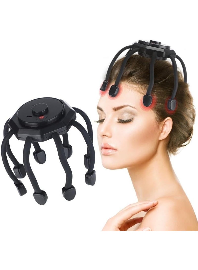 Electric Vibrating Head Massager – Hands-Free Portable Head Massager with 3 Vibration Modes – Rechargeable – Black - Image 1