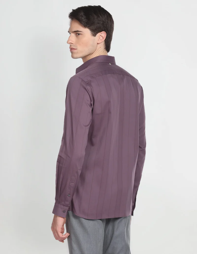 Arrow  Vertical Stripe Manhattan Slim Fit Shirt for Men | Best Price UAE