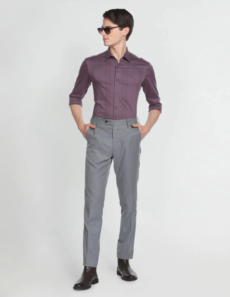 Arrow  Vertical Stripe Manhattan Slim Fit Shirt for Men | Best Price UAE