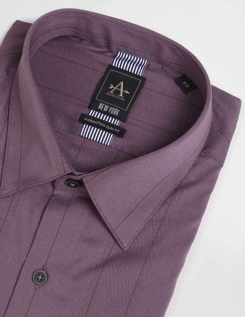 Arrow  Vertical Stripe Manhattan Slim Fit Shirt for Men | Best Price UAE
