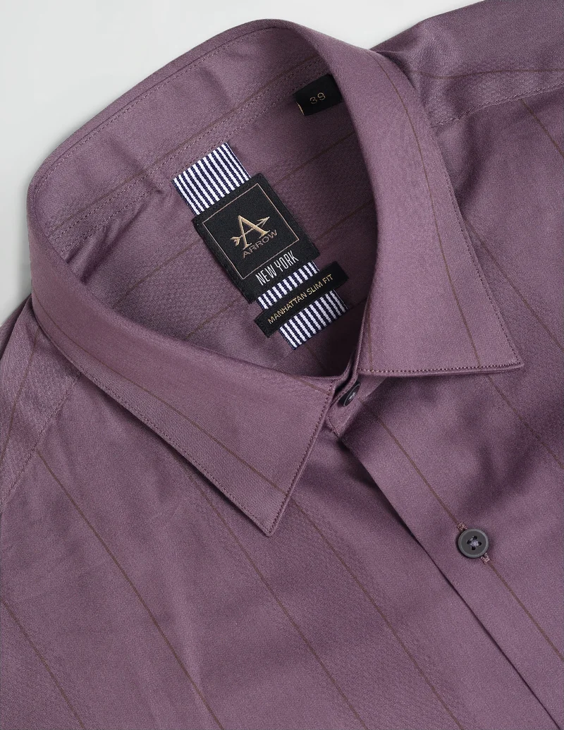 Arrow  Vertical Stripe Manhattan Slim Fit Shirt for Men | Best Price UAE