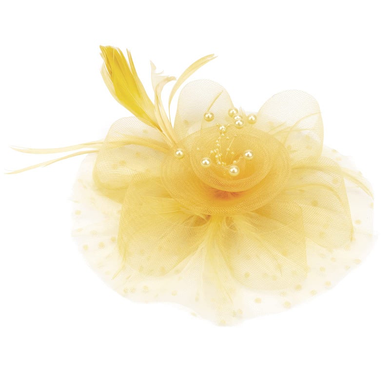 DRESHOW Fascinators Hat Flower Mesh Ribbons Feathers on a Headband and a Clip Tea Party Headwear for Girls and Women - Image 4