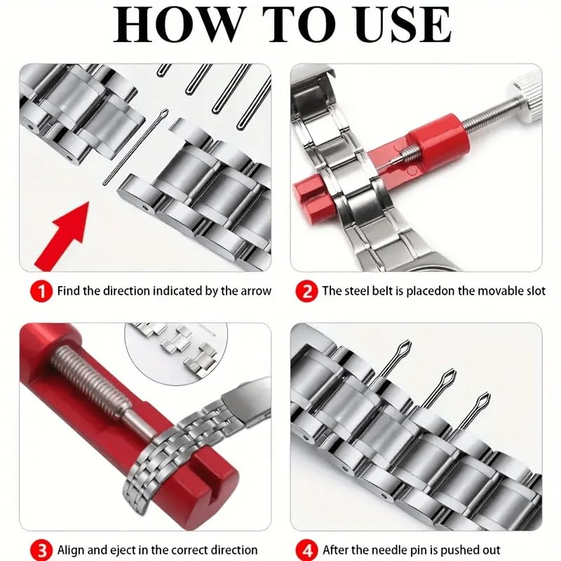 iCare Universal Adjustment Watch Strap Remover, Interception And Removal Of Steel Strap, Belt Installation And Repair Tool, Replacement Of Metal Bracelet With Multi-pin 1 set - Image 3