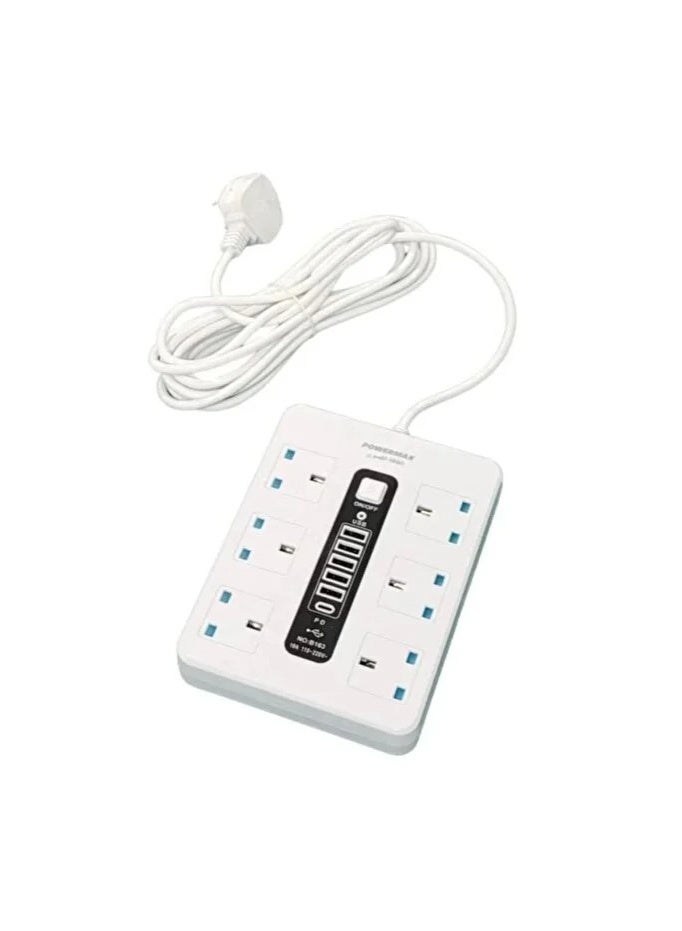 6-prong power strip with 6 outlets, 5-meter cable length M/MX67 - Image 2