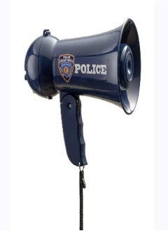 Dress Up America Dress-Up-America Police Officer Megaphone For Kids - Blue Policeman Bullhorn With Siren Sound  - Image 3